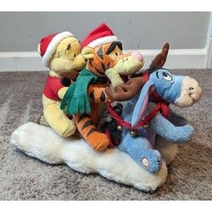 Gemmy Disney Winnie the Pooh, Tigger, & Eeyore Christmas Sleigh Music/Motion